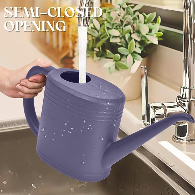 Plastic Watering Can for Plant Garden - with Long Stem - 1/4 Gallon - Purple
