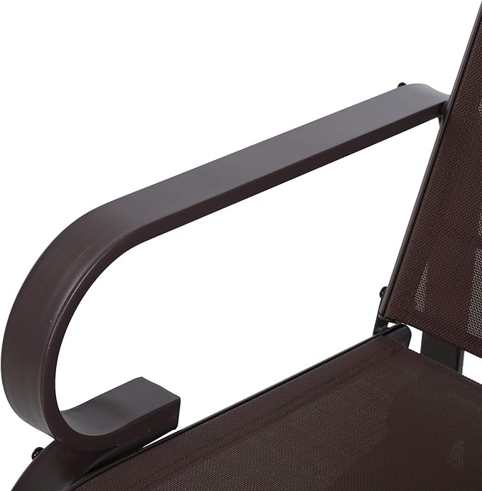 Outsunny Outdoor Glider Chair, Gliders for Outside Patio with Smooth Gliding Mechanism and Lightweight Construction for Backyard, Brown