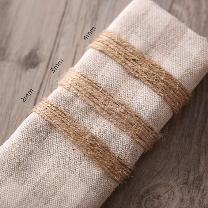 Quotidian Brown Natural 3 ply Jute Jute Twine Rolls 1/6" (0.4cm) 492 Feet - Wrapping Picture Hanging Gardening