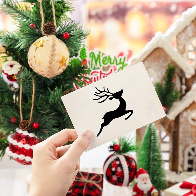 Fainne 100 Pcs 2 Inch Stencils Small Stencils for Painting on Wood Reusable Painting Templates Crafts for DIY Scrapbook, Wood, Wall, Fabric, Rock, Chalkboard, Sign(Santa Style)