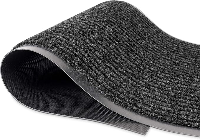 LuxUrux® Durable Rubber Door Mat - Heavy Duty, Indoor/Outdoor, Easy Clean, Waterproof, Patio, Garage - Commercial Floor Mat for Entry (Brown, 3' x 6' (Runner))