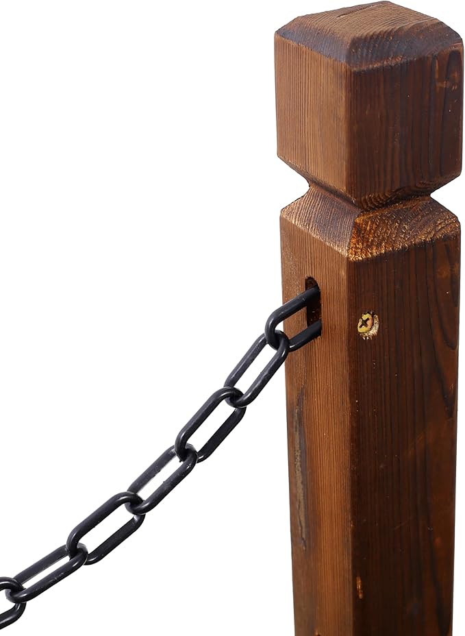 5FT Wooden Garden Bridge with Chain Handrails, Decorative Landscape Footbridge for Yard, Pond, Farm or Creek - Rust-Resistant Cedar Construction, Easy Assembly & 500LB Capacity, Brown