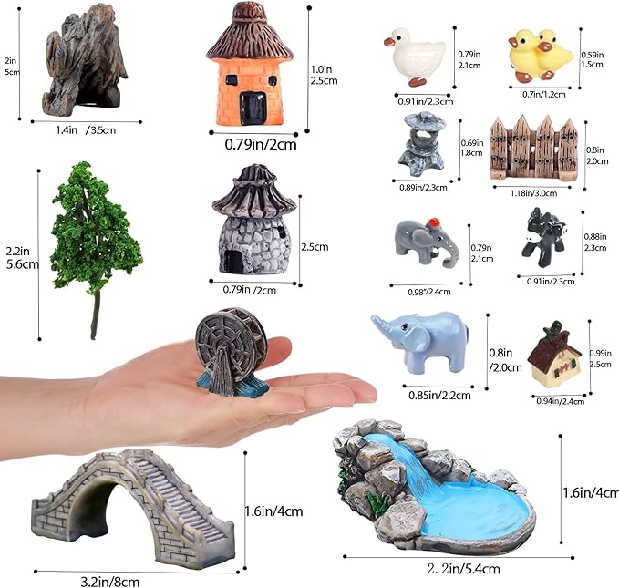 Fairy Garden Accessories Outdoor, 42 Zen Accessories, Miniature Decorations Supplies for Micro Landscape Plant Pots Bonsai Craft Decor - Fairy Kit