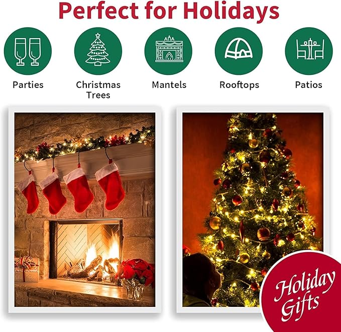 LAMPHOME Clear Christmas String Lights 150 Count 31.9Ft Incandescent Bulb Mini Lights for Indoor Outdoor Xmas Tree Garland Birthday Wedding Party Festival Decoration, Green Wire
