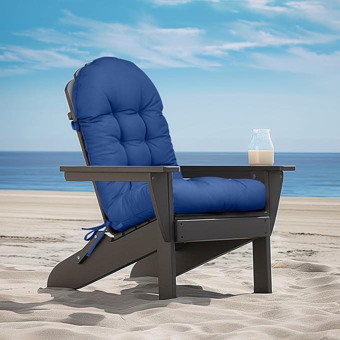 mudilun Adirondack Chair Cushion with Tie Outdoor Adirondack Chair Cushions Thick Tufted High Back Rocking Chair Cushions for Indoor Patio Furniture Chair Pads