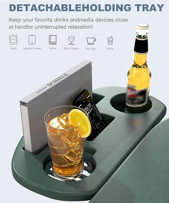 Adjustable Adirondack Chair with Retractable Ottoman Set of 2, HDPE Folding Adirondack Chair with Cup Holder, All Weather Fire Pit Chair for Outdoor.