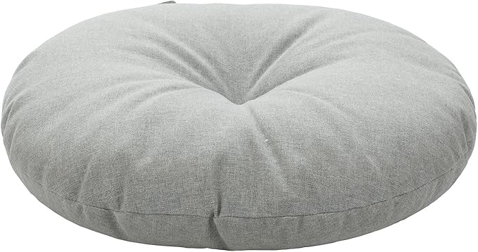 Bistro Chair Cushions 15 inch,Set of 2,Tufted Round Chair Cushions with Ties,15"x15"x4",Water Resistant Round Seat Cushion for Barstool Chairs,Patio Garden Kitchen Outdoor Furniture(Light Gray)