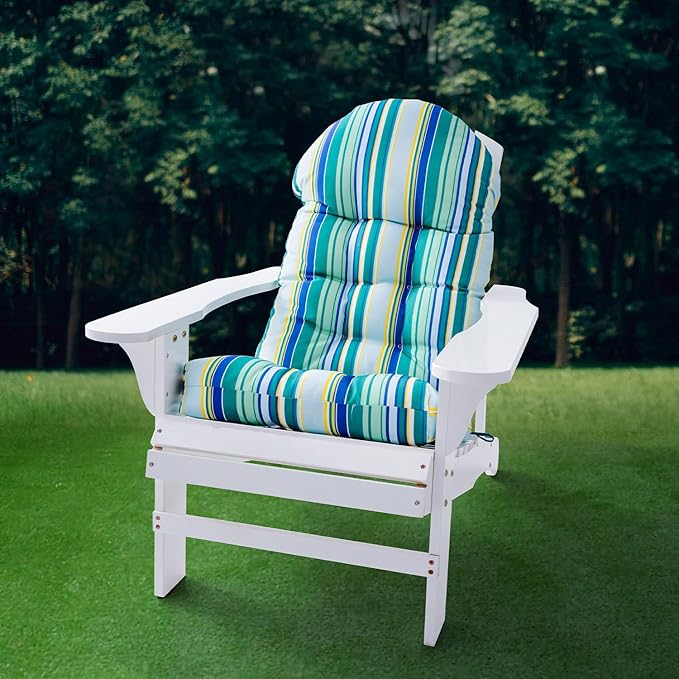 Enipate Weather Resistant Adirondack Chair Cushions Set of 2, High Back Rocking Chair Cushion, Indoor Outdoor Patio Tufted Thicken Lounge Cushion Seat Pads