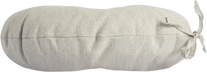 Magpie Fabrics Outdoor 15"x15"x4" Round Bistro Seat Cushions with Ties Set of 2, Tufted Waterproof Patio Floor Chair Pads for Home Garden Balcony Kitchen Office Porch, Taupe
