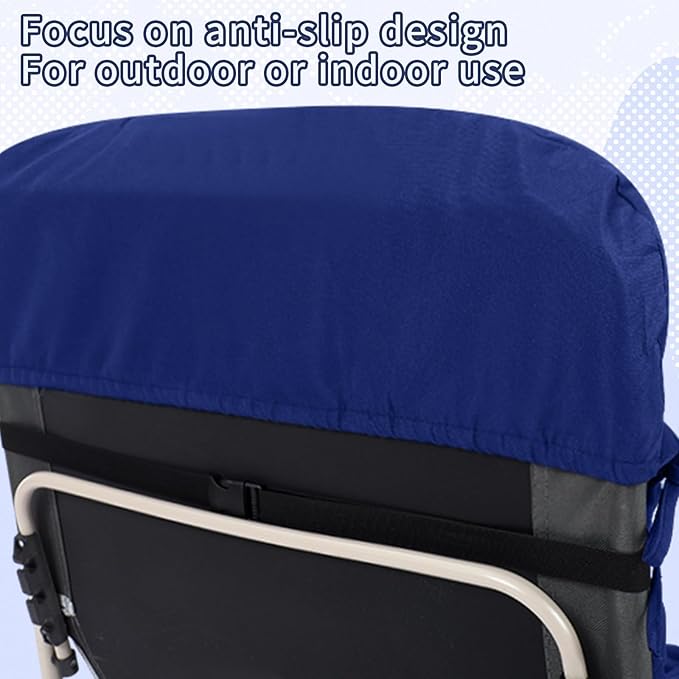 Tudomro 2 Pcs Blue 66'' Outdoor Chaise Lounge Cushion Waterproof Patio Lawn Pool Chaise Lounge Cushion with Headrest Pillow & Ties Weather Fade Resistant Replacement Longue Chair Pad