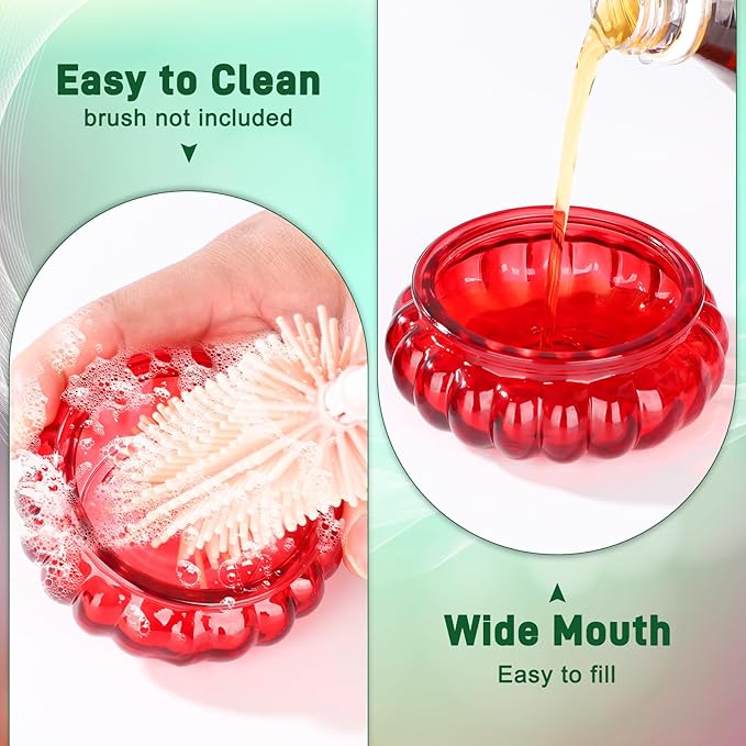Set of 2 Glass Hummingbird Feeders for Outdoors Hanging with 3 Bee Guard Feeding Ports, 3.4OZ Handheld Humming Birds Feeders for Outside, Gifts for Women Mom, Red