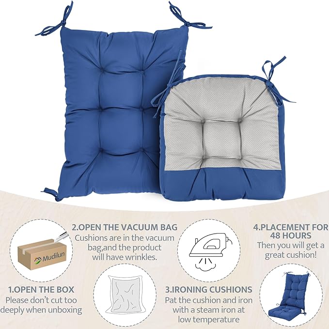 mudilun Rocking Chair Cushion Non-Slip Tufted Indoor/Outdoor Rocking Chair Cushions 80% Water Proof with Straps for Living Room Baby Room Garden High Back Rocking Chair Pads