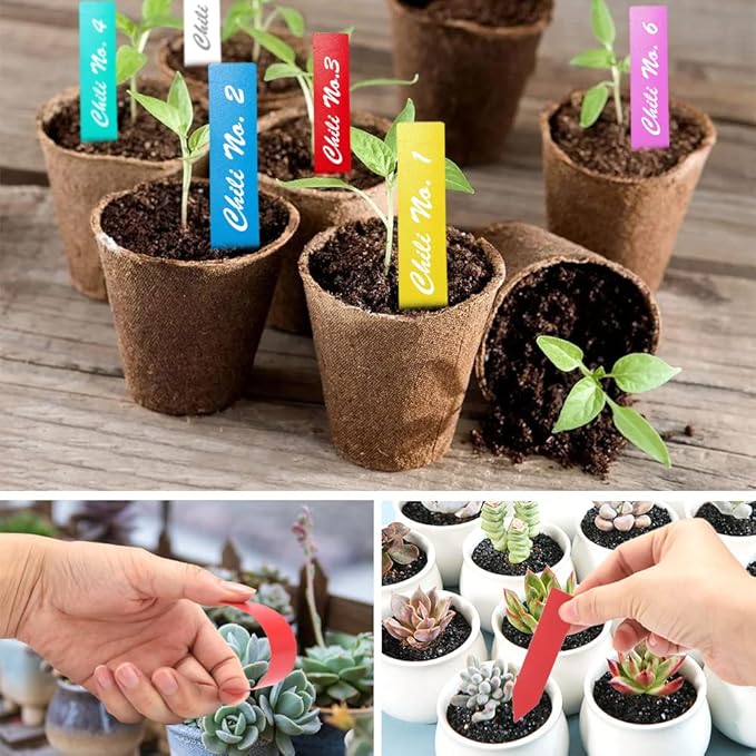 300 Pcs Plant Labels,6 Colors 4 Inch Plastic Plant Name Tags for Seedlings Garden Labels Markers Nursery Waterproof Plant Tags Seed Labels Plant Markers