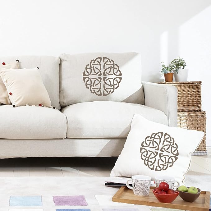 GORGECRAFT 12"X12"Celtic Stencil Triquetra Knot Templates Viking Symbol Wicca Reusable Plastic Drawing Painting Stencils Template for Painting on Card Wall Fabric Tile Canvas Crafts DIY Home Decor