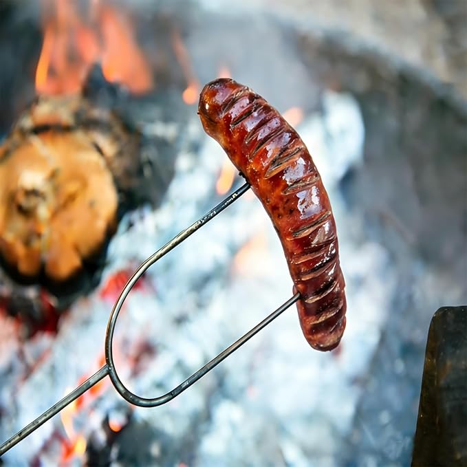 Marshmallow Roasting Sticks for Fire Pit, 5 Pack 45'' Extendable Stainless Smore Skewers Hot Dog Fork, Barbecue Forks with Non-Slip Handle for Bonfire, Grill & Campfire Party