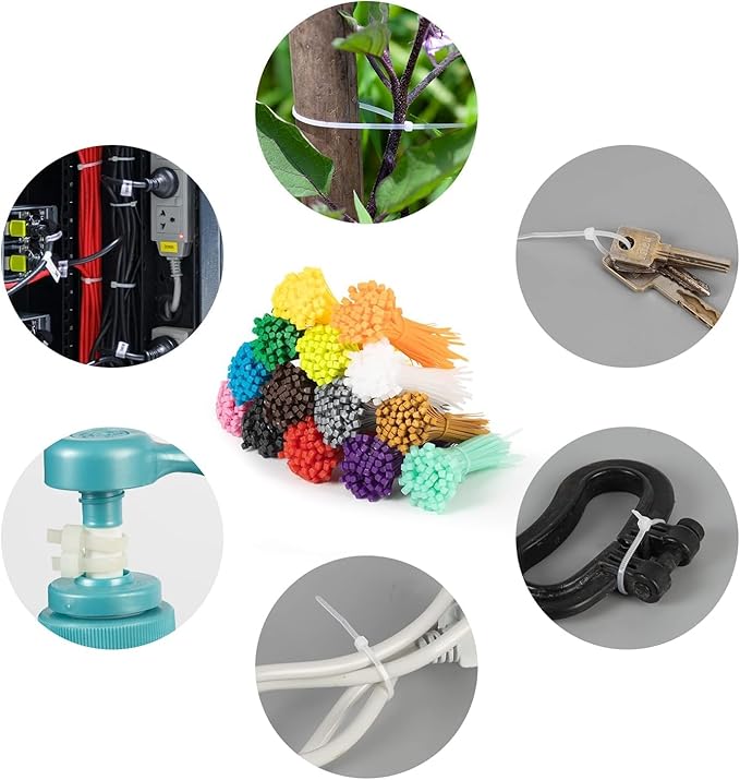 XINGO 1400 PCS Colored Zip Ties 6 Inch, Multicolor Zip Ties, Mix Packed 14 Color Plastic Wire Ties Assortment for Home Office Garden Garage and Workshop