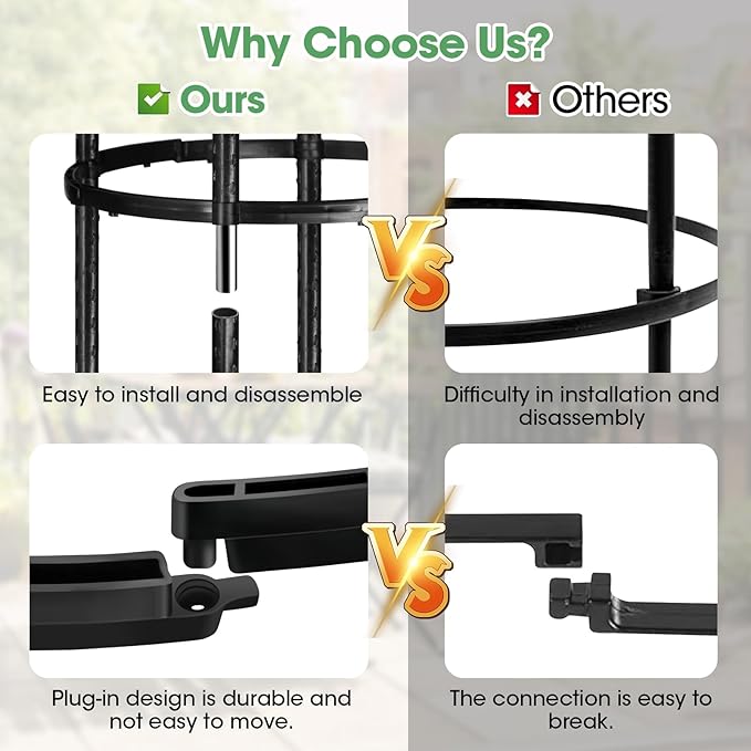 Tower Obelisk Garden Trellis for Climbing Plant,6.2FT/74.4" Rustproof Metal Potted Plant Climbing Support for Indoor Outdoor Flowers Vegetable Fruits Vines Support (2Pcs)