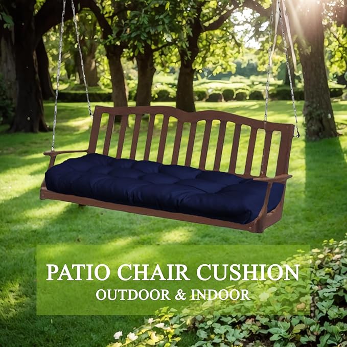 MTMR Water-Repellent Outdoor Bench Cushion-44X19 Inch Tufted Porch Swing Cushions with High Elasticity PP Cotton and Durable Ties, Thick Bench Seat Cushions for Patio Furnitures, Indoor Window Cushion