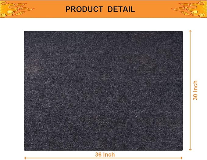 Under Grill Mat,Premium Grill Mat for Deck, Under Grill Floor Mats to Protect Deck,BBQ Mat for Under BBQ, Absorbent Oil Pad Protector for Decks and Patios,Waterproof, Reusable,(36x30 Inches)…