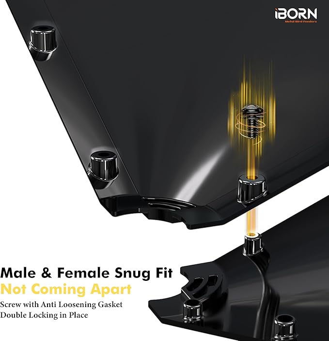 iBorn Squirrel Baffle for Bird Feeder Pole, 19.5” Oversized Squirrel Guard Defender, Bird Feeder for Outdoors Protector, Polycarbonate(PC), Pack of 1, Black