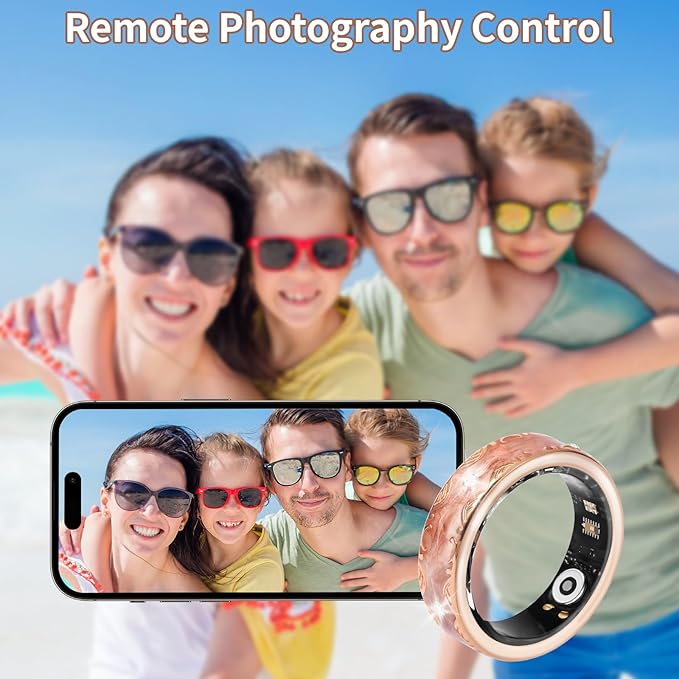 Smart Ring for Women-Men,Health-Fitness Tracker with Heart Rate, Sleep Monitor, Blood Oxygen, HRV, 128 Sports Modes, IP68 Waterproof, Gesture Control, No Subscription Fee,with iOS & Android (10)