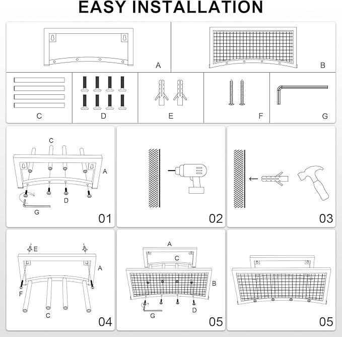 Garden Hose Holder Wall Mount, Heavy Duty Metal Hose Holds for Garden Hose 150FT, Outdoor Water Hose Reel Storage Organizer Rack, Easy Install, Black