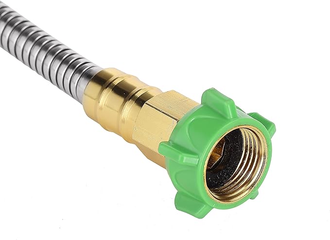 UNCO 3 Feet Heavy Duty Stainless Steel Short Garden Hose, Metal, Water Hose, Non Kink, Durable, Flexible, Lightweight