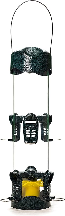 Brome Mega 600 Bird Feeder – Large Capacity Tube Feeder for Wild Birds, 6 Feeding Ports, 4 lb Seed Capacity, Easy to Clean, Metal Ports, Extendable Perches