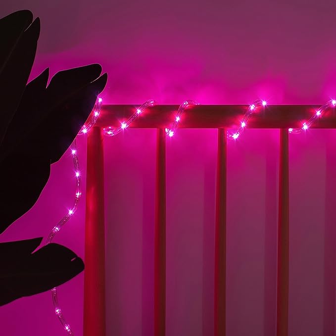 Waterproof LED Rope Lights, Connectable & Flexible with 8 Modes, Outdoor Lighting for Deck, Garden, Pool, Patio & Christmas Decor (Pink, 100ft)