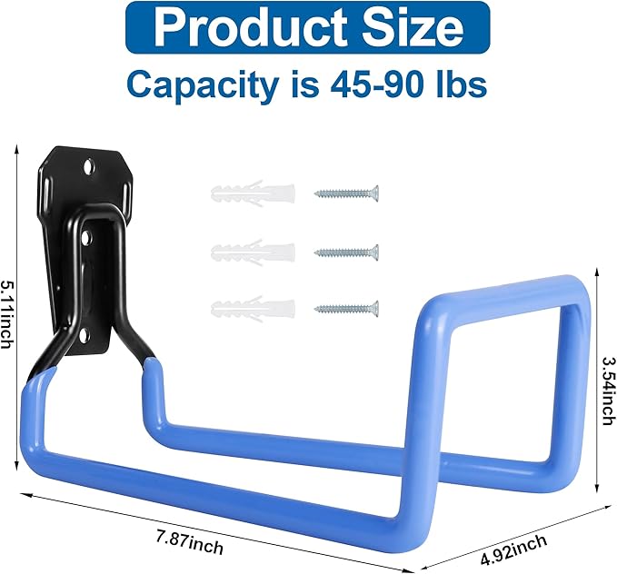 Hose Holder Wall Mount - Metal Hose Hook Garden Hose Rack Heavy Duty Water Hose Reels for Outside Water Hose, Extension Cords