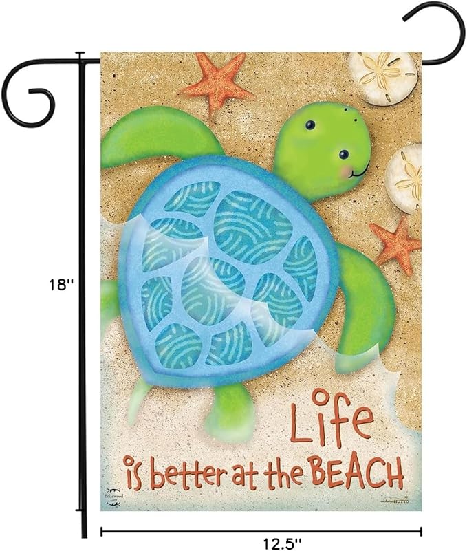 Briarwood Lane Life Is Better Turtle Garden Flag