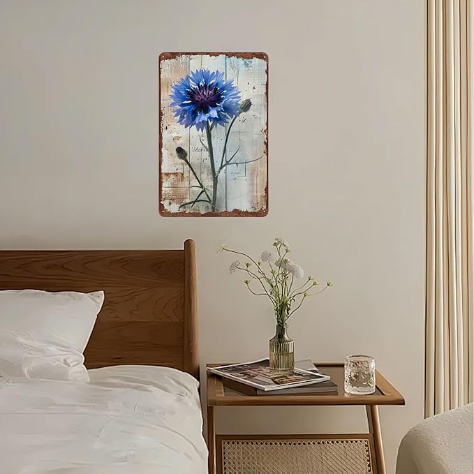 Metal Signs Wildflower Vintage Metal Tin Sign for Home Office Kitchen Bar Cafe Garden Wall Decor 12x8 Inch