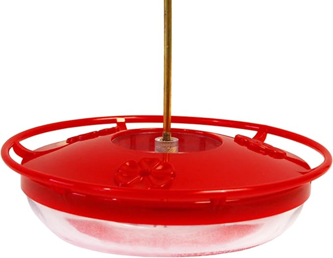 Aspects 430 Hummzinger Highview Mini Hummingbird Feeder, Red/Clear, 8 oz