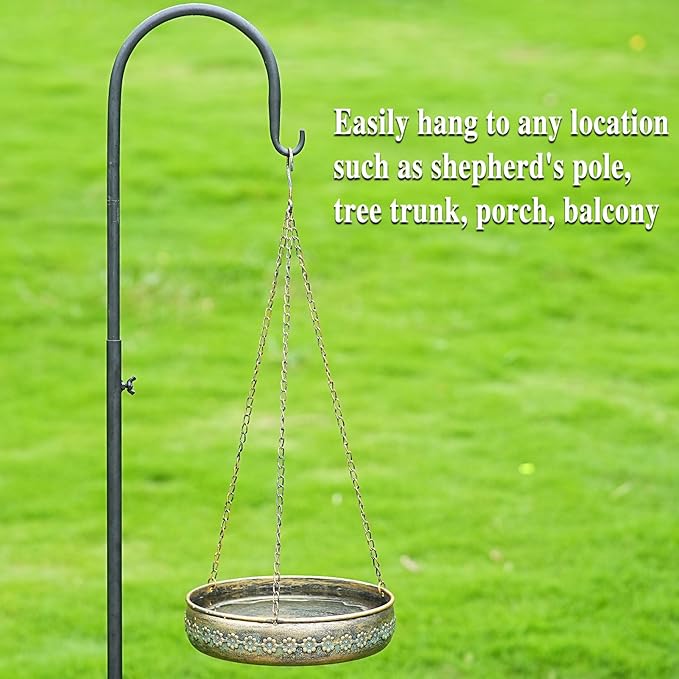 Hanging Bird Baths for Outdoors, Outdoor Metal Bird Bath Hainging Birdfeeder,Back Yard,Deck,Patio Garden Decor