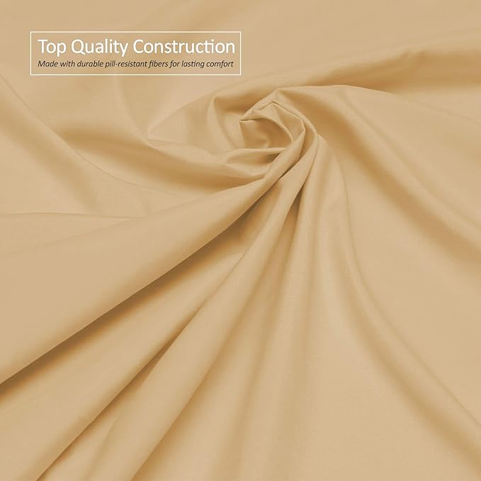 Clara Clark Fitted Sheet, Extra Deep Pocket Fits Deep Mattress, Luxury Soft Fitted Sheet Only, Full - Extra Deep Camel Gold