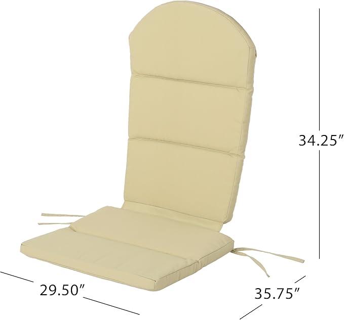 Christopher Knight Home Terry Outdoor Water-Resistant Adirondack Chair Cushions (Set of 2), Khaki, 2 Count (Pack of 1)