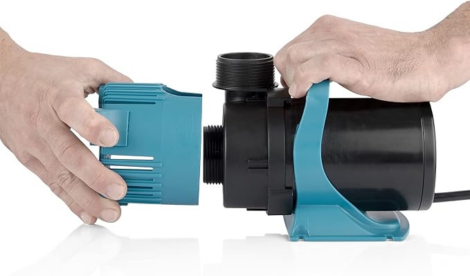 Alpine Corporation 4700 GPH Vortex Submersible Water Pump with 20 Ft Cord for Ponds, Fountains and Water Circulations, Quiet Operation Vertical/Horizontal, 18.5 Ft Lift 216 Watts, Black/Teal