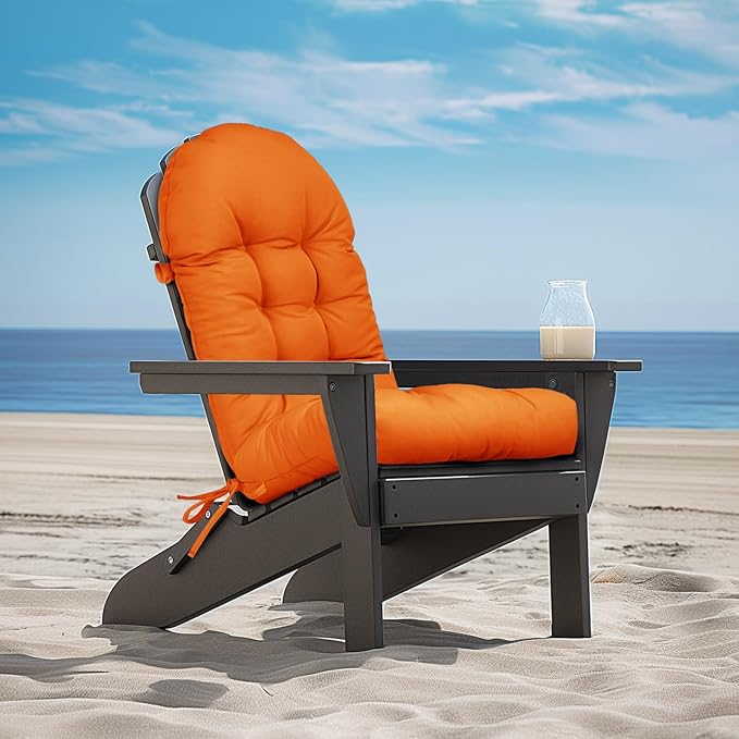 mudilun Outdoor Adirondack Chair Cushion High Weather Resistant Tufted Waterproof Lounge Cushion Anti-Slip Thickened High Back Patio Seat Pads