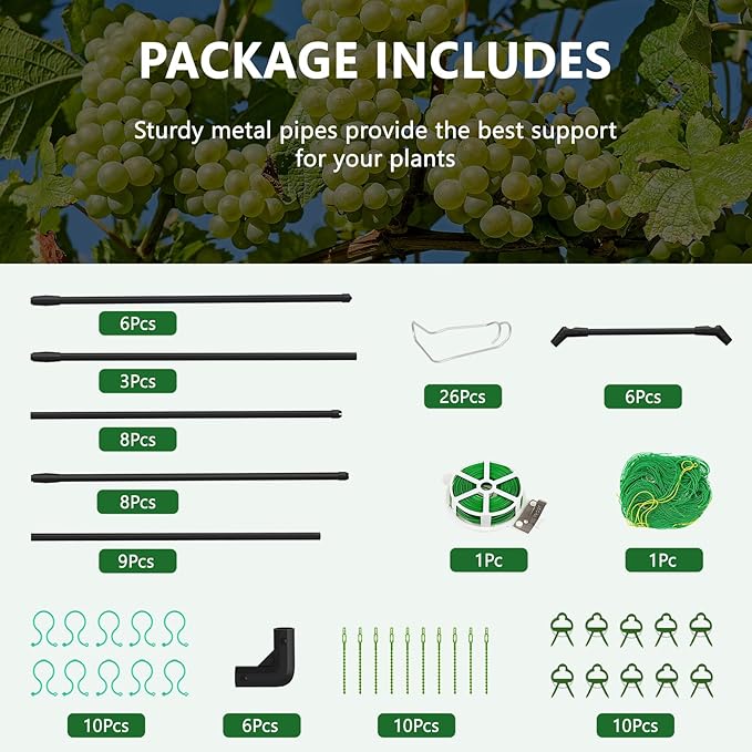 Tall Garden Arch Trellis for Climbing Plants, 79in Tall Metal Plant Support Trellis Archway for Climbing Plant Vegetables Cucumber, Outdoor Yard Lawn Garden Arch Tunnel Trellis