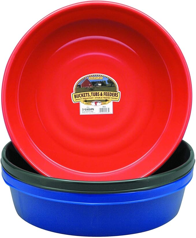 Little Giant® Plastic Utility Pan | Feed Pan | Durable & Versatile Livestock Feeding Bucket | Made in USA | 3 Gallon | Green