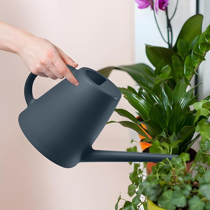 Plant Watering Can - Plastic Indoor and Outdoor - 1/2 Gallon - Black