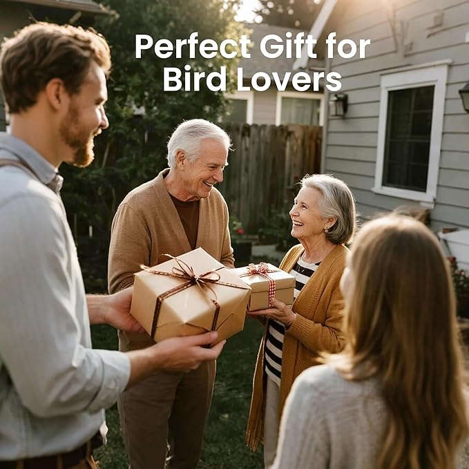 Smart Bird Feeder with Camera Solar Powered 2K HD Video, 10,000+ Species AI Recognition, Real-Time App Alerts, and Weatherproof Design for Effortless Birdwatching, Gift for Bird Lovers, Orange
