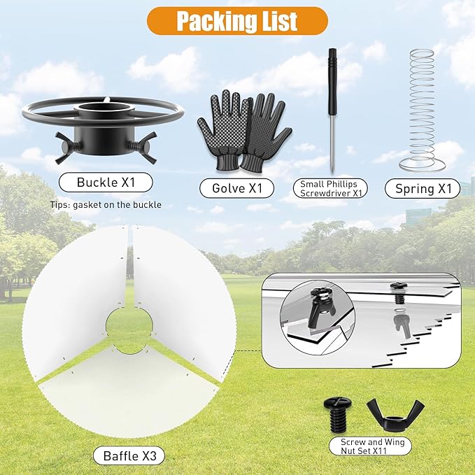 Squirrel Baffle for Bird Feeder Pole - Dynamic Steel Spring-Loaded Wobble Defense, 0.32" Thick Anti-Chew Polycarbonate Guard, Fits 0.4"-1" Round Poles Only, 19 Inch, Metal Buckle