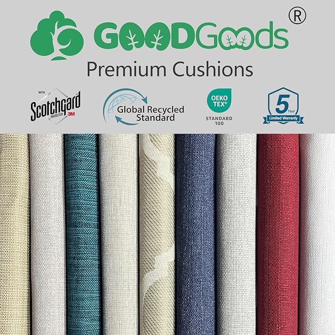 Goodgoods 24 x 28 Outdoor Patio Deep Seat Cushions 2-Pack, 1000+ Hours Fade-Resistant & Water-Resistant Outdoor Furniture Chair Cushions with 30D High-Resilience Foam for Sofa Chair, Malachite