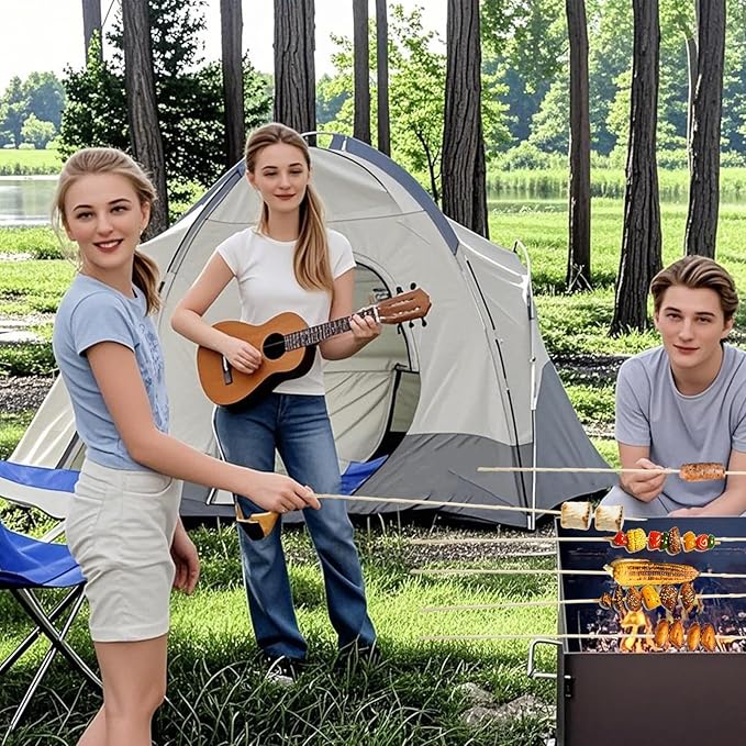 Natural Bamboo Skewers 30 Inch Extra Long 5mm Heavy Duty Marshmallow Roasting Sticks Thick Smore Sticks for BBQ Grilling Camping Kitchen Crafting and Party (120)