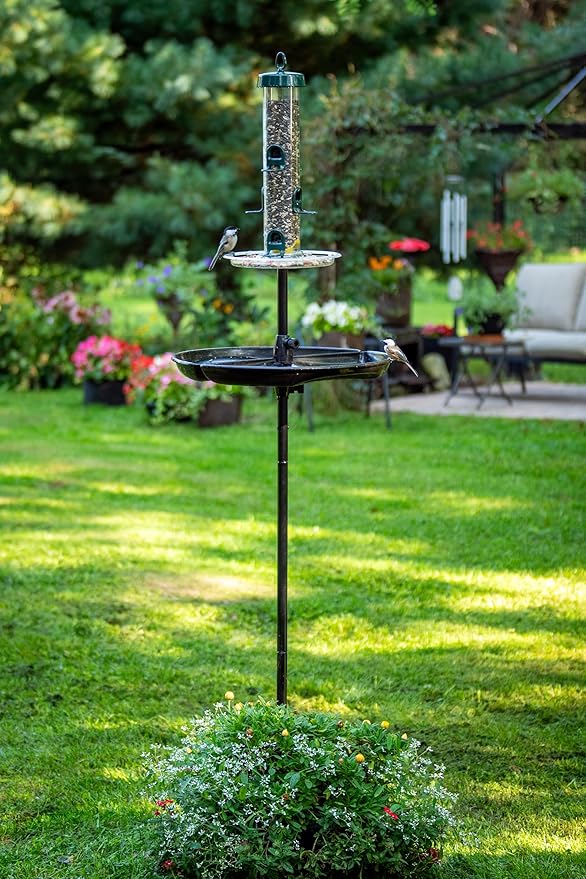 BirdsUP Single Pole for 1 Bird Feeder/Bird House, w/Bullseye Level and Torque Bar, 1-inch Outside Diameter, 5ft Installed