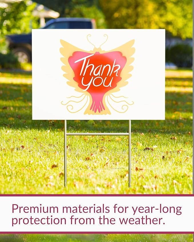 PartyPrints 10 Pack 18 x 12 White Blank Yard Signs with Metal Stakes, Waterproof Corrugated Plastic Signs for Rent, Sale, Party, Birthdays, DIY, Event, Advertising, Garden, Lawn Signs for Outside