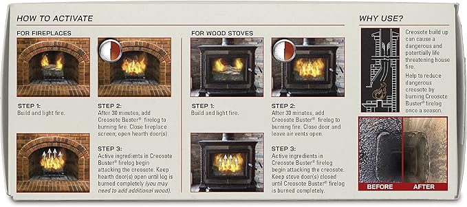 Pine Mountain Creosote Buster Chimney Cleaning Safety Firelog 3.5Lb Log Brown 1 Count, (4152501500)