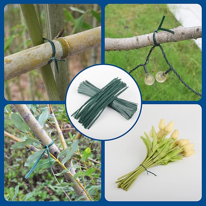 Twist Ties, 150 PCS, 6.1 Inches, Bread Ties, Green, Reusable, for Bags, for Gardening, Home, Office