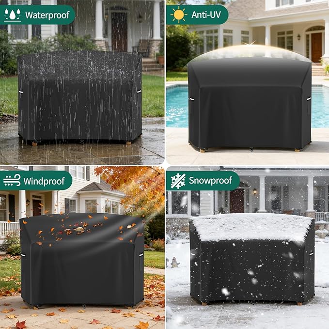 AKEfit Tall Adirondack Chairs Set Cover, 600D Oxford Fabric Adirondack Chair Covers Waterproof , Outdoor Chair Cover with Buckles & Drawstring, All-Season Protection (82"W x 30"D x 47"H, Black)